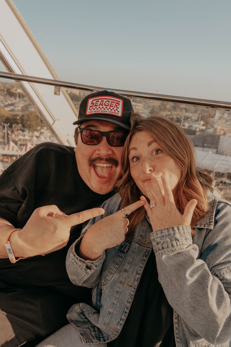 Ryan and Rachel being playful together
