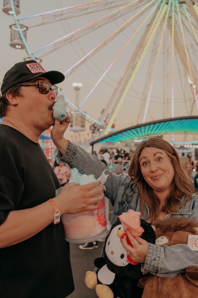 Ryan and Rachel with cotton candy at the fair